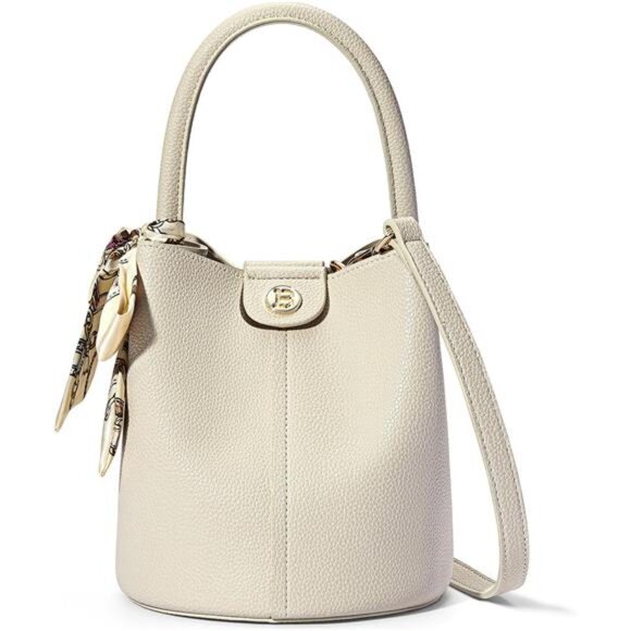 Womens Small Crossbody Bag Vegan Leather Mini Bucket Purse Removable Strap - Picture 1 of 7